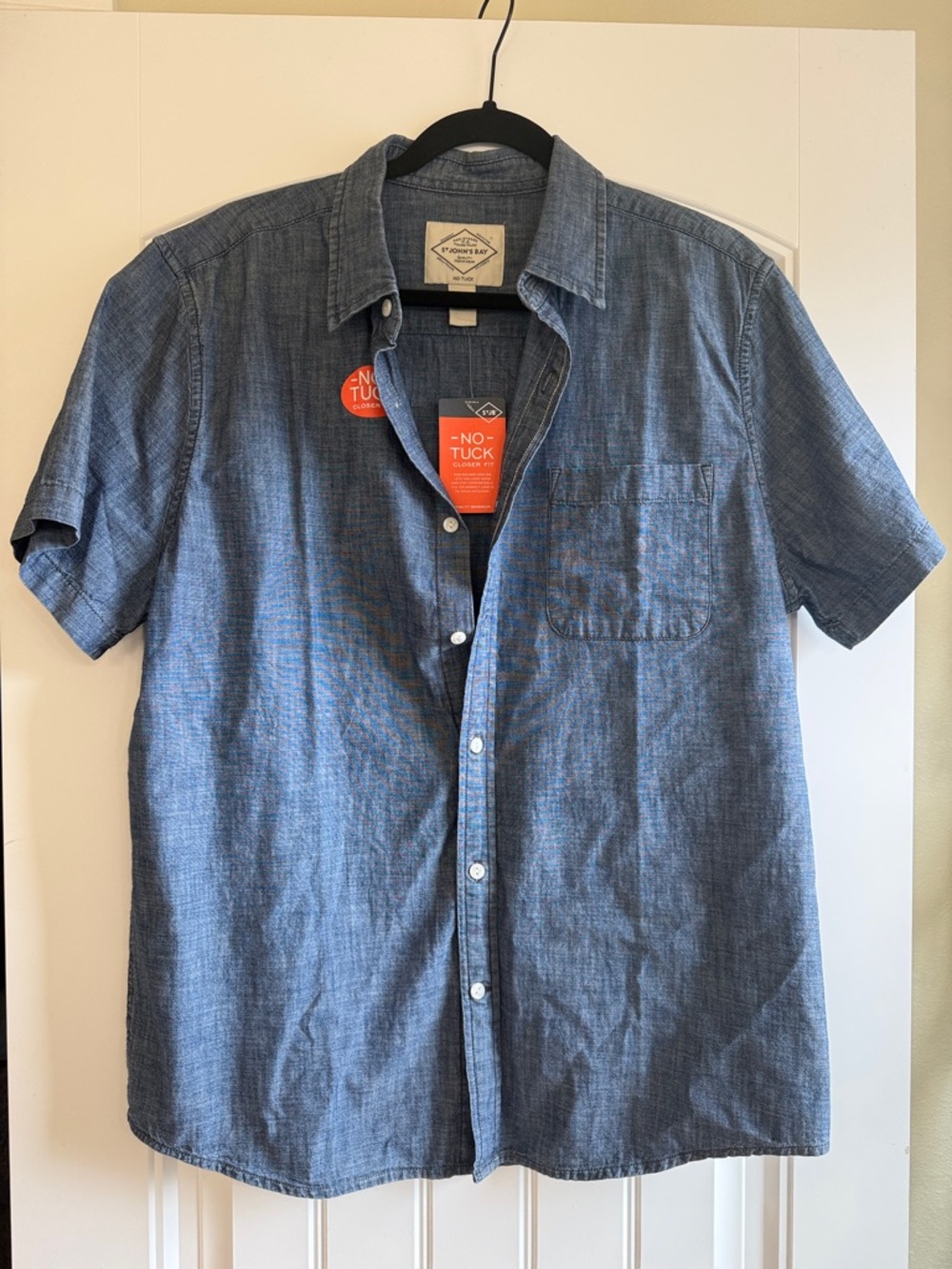 St. John's Bay Short-Sleeve Button-Down Shirt - Blue